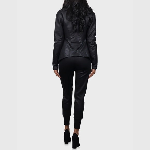 Open Lapel Leather Jacket - Picture 6 of 6